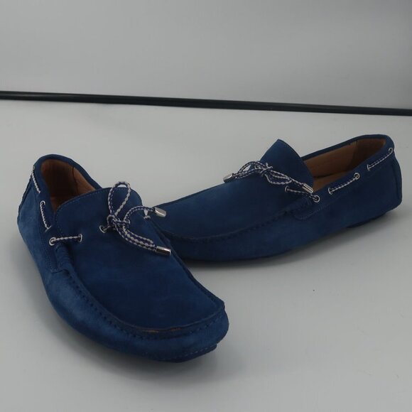 Bugatchi Made in Italy Men's Blue Suede Leather Driving Loafers Size 9 NWT